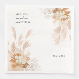 Pampas Grass Terracotta Hochzeitsempfang Serviette