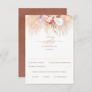 Pampas Grass Terracotta Mariage RSVP
