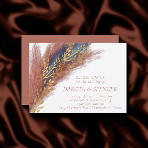 Pampas Grass Terracotta Paprika Blue Wildblume Einladung