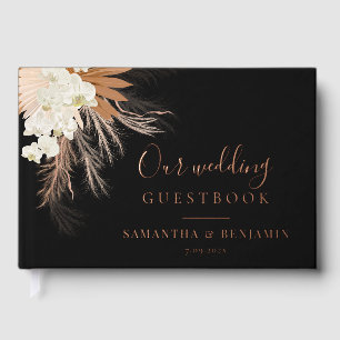 Pampas Grass Terracotta Rose Golden Foil Gästebuch