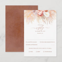 Pampas Grass Terracotta Wedding RSVP