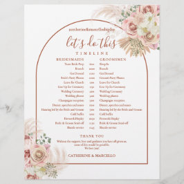 Pampas Grass Terracotta Wedding Zeitplan Zeitplan