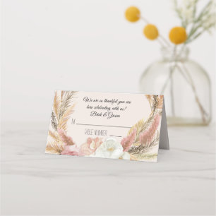 Pampas Grass Terrain Floral Boho Tent Place Cartes