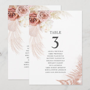 Pampas Grass Tischnummer 3 Hochzeitssattel