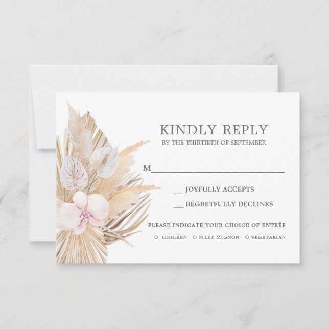 Pampas Grass UAWG wedungskarte RSVP Karte (Vorderseite)