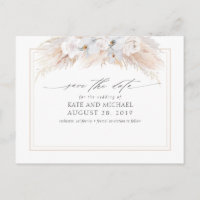 Pampas Grass und Weiße Orchideen Save the Date