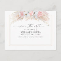 Pampas Grass und Weiße Orchideen Save the Date