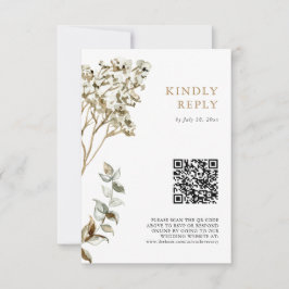 Pampas Grass Wedding Boho QR Code UAWG RSVP Karte
