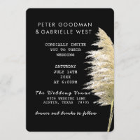 Pampas Grass Wedding Einladung gerundet
