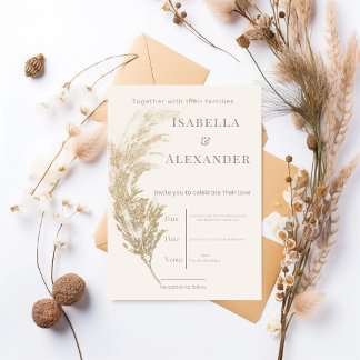 Pampas Grass Wedding Invitation Einladung