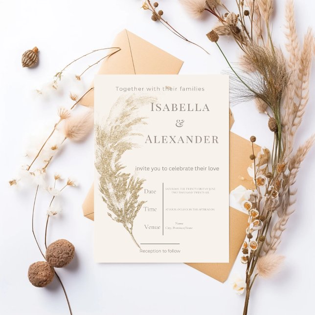 Pampas Grass Wedding Invitation Einladung (Pampas Grass Wedding Invitation)