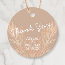 Pampas Grass Wedding Trendy Boho Vielen Dank Geschenkanhänger