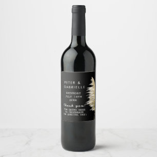 Pampas Grass Wedding Wein Flaschen Labels Weinetikett