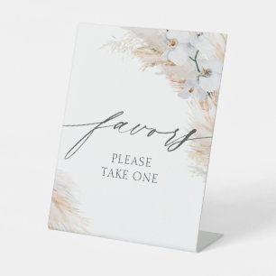 Pampas Grass Weiße Orchideen Lieblingszeichen Sockelschild