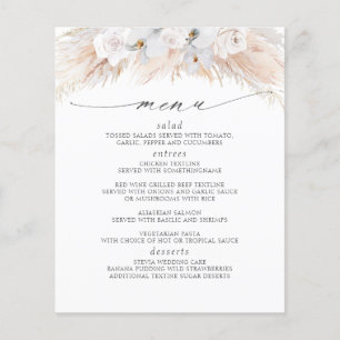 Pampas Grass White Florals Tropical Menü