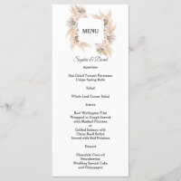 Pampas Grass White Orchid Rose Menu Mariage
