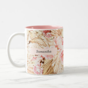 Pampas Grass Wüste tropisch rosa Blume Zweifarbige Tasse