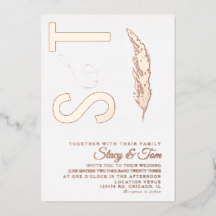 Pampas-Logo  Ampersand-Hochzeitsdruck Folieneinladung