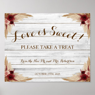 Pampas Love ist süße Bridal Shower Hochzeitsposter Poster