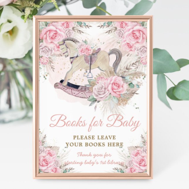 Pampas Pink Floral Rocking Horoks for Baby Fotodruck (Von Creator hochgeladen)