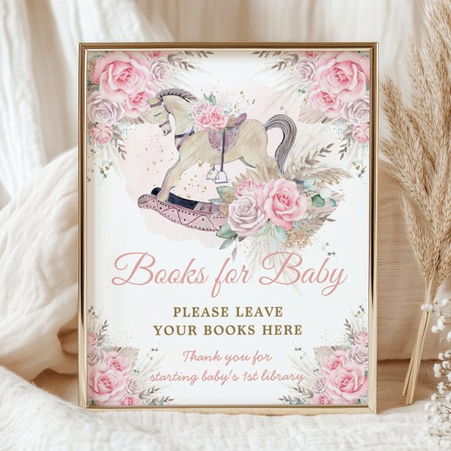 Pampas Pink Floral Rocking Horoks for Baby Fotodruck (Von Creator hochgeladen)
