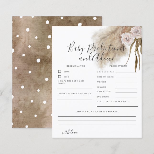 Pampas rose Grass prédictions et carte de conseil  (Devant / Derrière)