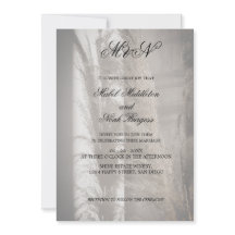 Pampas Wedding Romantic Script Einladung