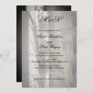 Pampas Wedding Romantic Script Einladung