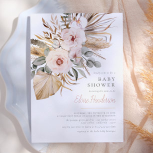 Pampasgras Boho Bohemian Wüsten-Mädchen-Baby-Party Einladung
