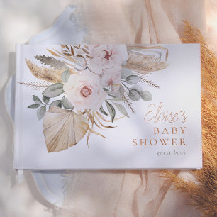 Pampasgras Boho Elegant Mädchen Baby-Party Gästebuch