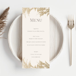 Pampasgras Hochzeitsmenükarte Menükarte