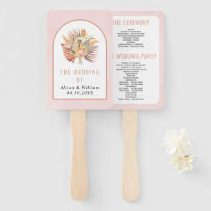 Pampasgras-Hochzeitsprogramm mit getrockneter Palm Fächer