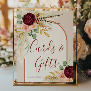 Pampasgras Rustikale Boho Terrakotta Karte und Ges Poster