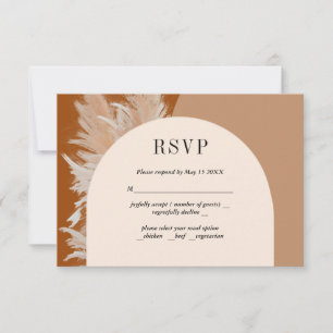 Pampass herbe et Arches Mariage Carte RSVP