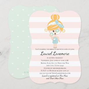 Pamper la mariée Shower Invitations Spa Day Blonde