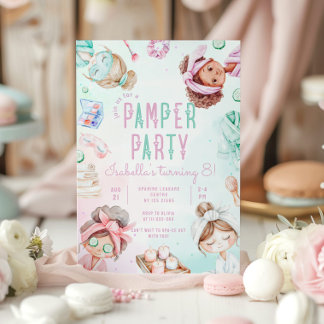 Pamper Party Girls Glam Salon Geburtstagsparty Einladung