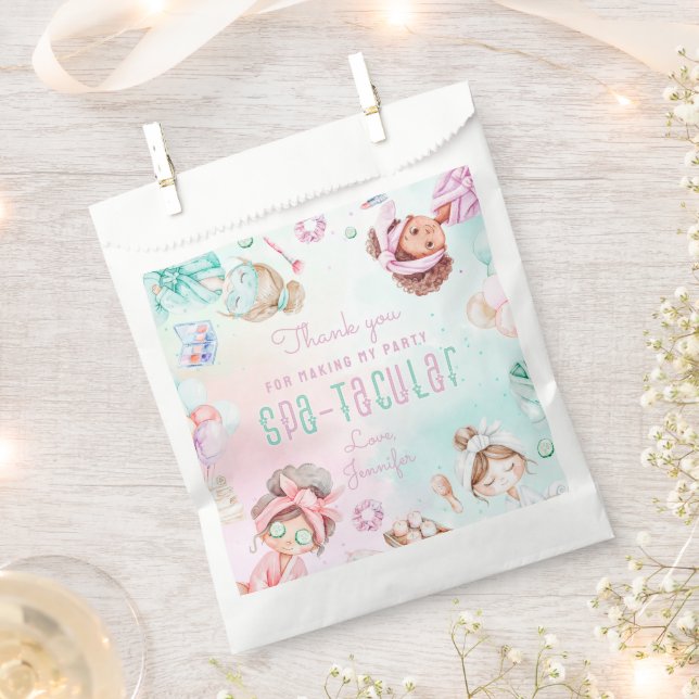 Pamper Party Glam Birthday Spatacular Vielen Dank Geschenktütchen (Ausgeschnitten)