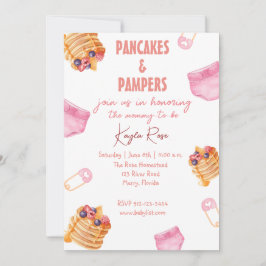 Pampers und Pancakes Babydusche Einladung