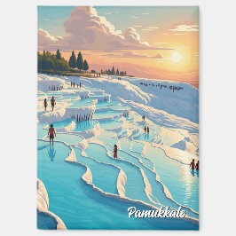 Pamukkale Türkei Reisen Postkarte Magnet