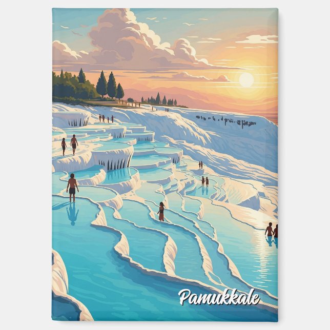 Pamukkale Türkei Reisen Postkarte Magnet (Vorderseite)