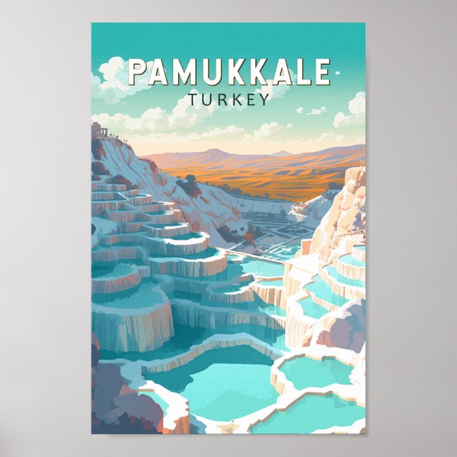 Pamukkale Türkei Reisen Vintag Poster (Vorne)