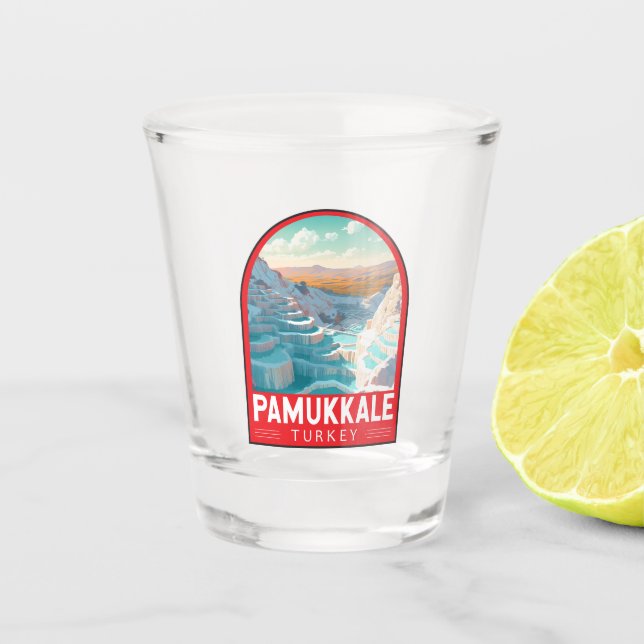 Pamukkale Türkei Reisen Vintag Schnapsglas (Vorderseite)
