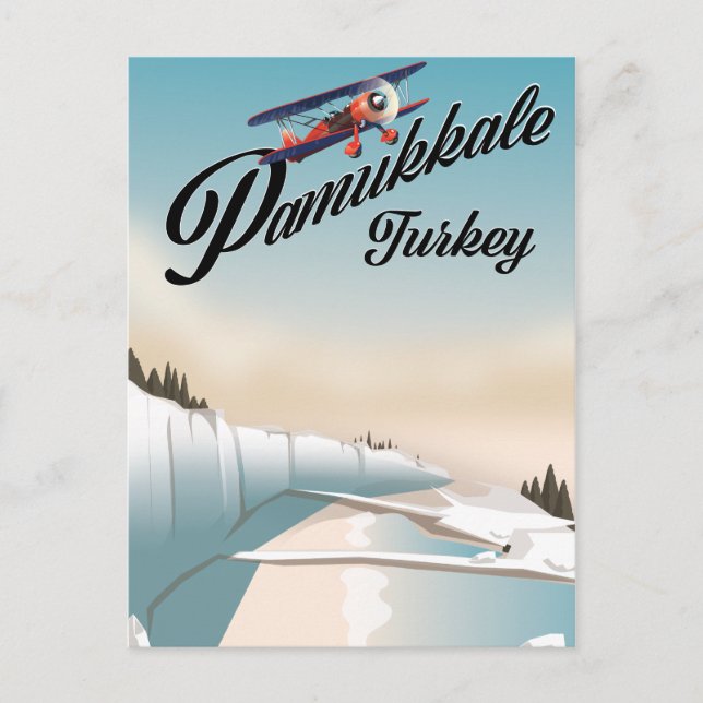 Pamukkale Türkei Urlaub Poster. Postkarte (Vorderseite)