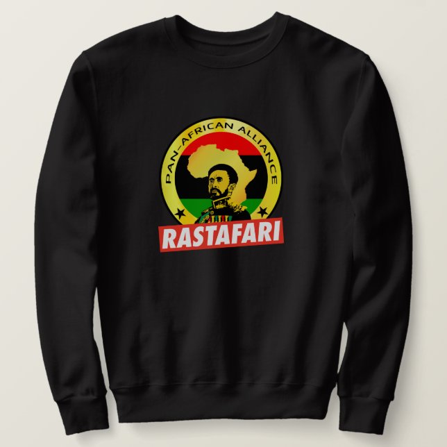 PAN-AFRICAN-ALLIANCE Africa Jah Rastafari Sweater  Sweatshirt (Design vorne)