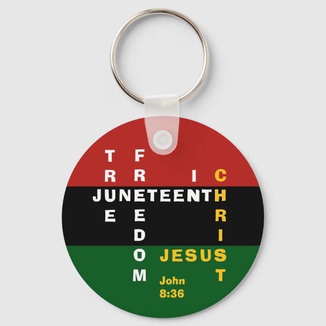 Pan African Christlich JUNETEENTH Schlüsselanhänger (Vorderseite)