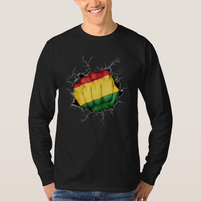 Pan African Fist UNIA Flag African Freedom Black L T-Shirt (Vorderseite)