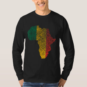 Pan African Flag Fingerprint Black History Monat P T-Shirt