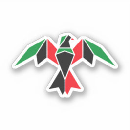 Pan-African Flag Geometric Bird | Black Flag Aufkleber