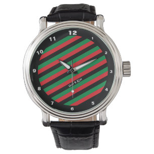 Pan African Flag & Gewerkschaft Symbol / Sportfan Armbanduhr