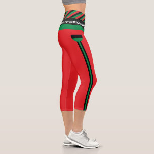 Pan African Flag & Gewerkschaft Symbol / Sportfan Capri Leggings